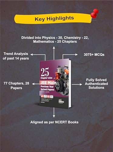 Image of Disha 25 Chapter-wise JEE MAIN Previous Years Solved Papers (2002 - 2026) 18th Edition | Physics, Chemistry & Mathematics PYQs New Syllabus Question Bank | Fully Solved