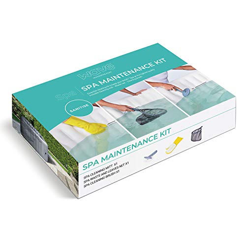 WAVE Spa 3 in 1 Hot Tub Cleaning & Maintenance Kit, Pack Includes - Cleaning Mitt, Waste and Leaves Net, Cleaning Brush