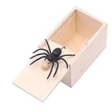 HighFun Spider Box Prank for Kids and Adults, Wooden Surprise Gags Gift Practical Joke Toys Fun Trick Halloween Toy