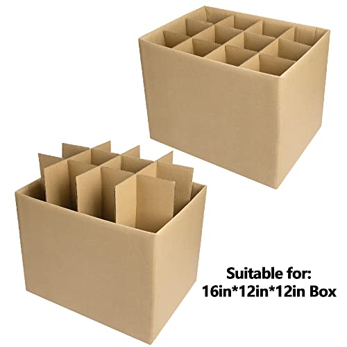 Codree 4 Sets Glass Divider Kits For Kitchen Moving Box Dish Packing Moving Boxes-Glass Cell Divider Corrugate Dividers With 48 Pcs Foam Pouches Fits In 16X12X12 Inch Box (Box Not Included) #TOP3