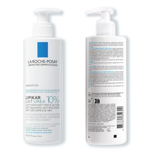 La Roche-Posay - Lipikar Urea - Lait Corps Hydratant Urea 10% Triple-Action - Anti-Sécheresses et Anti-Irritations - Enrichi en Urée, Allantoïne et Beurre de karité - Soin Pour le Corps dermatologique