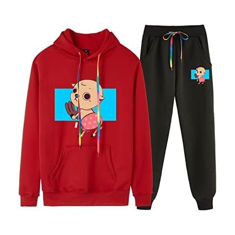 Fdetfs One Piece Hoodies, Long Sleeve Trendy Pullover, Casual Drawstring Hoody, Anime Gift Tops for Girls Boys-Chopper E|| L Cover