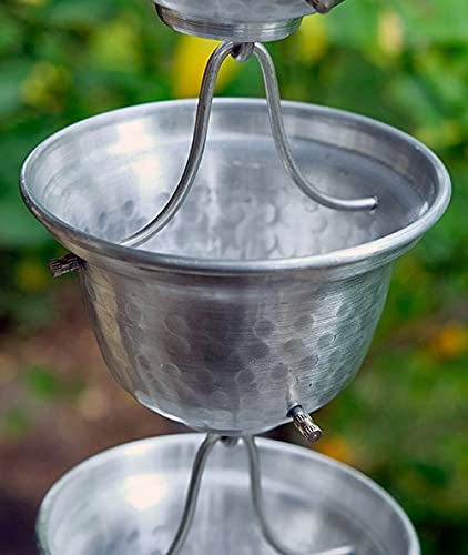 KAM Home Bell RAIN Chain with Bolt Gutter Adapter for Rain Chain Installation, Standard (Natural, 9)