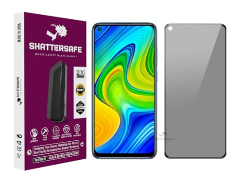 Image of Anti-Spy Privacy Tempered Glass Compatible For Redmi Note 9 [Pack of 1]. 9H Hardness, Anti-Scratch, Edge-to-Edge Protection With Easy Installation Kit & Case Friendly Fit.