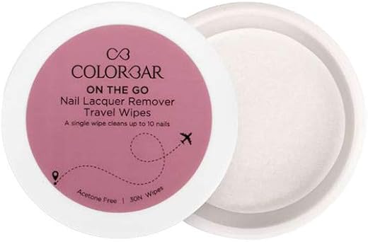 Colorbar On the Go Nail Lacquer Remover Wipes, Rainbow Bouquet, 30 Pieces