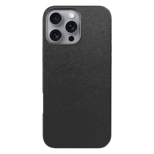 LOOF CASUAL-SHELL ���U�[ ���^ �X�}�z�P�[�X for iPhone 16 Pro Max �p �P�[�X �J�o�[ �X�g���b�v�z�[�� �V���v�� �ϏՌ� �y�� [�u���b�N]