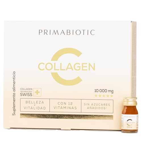 Primabiotic Colágeno (10 000mg) - Colágeno bovino bebible, hidrolizado (2000Da) - 30 botellas de 30 ml.