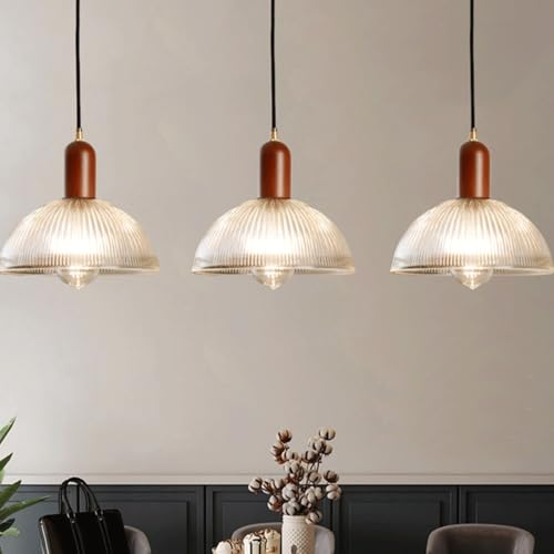 Lámpara colgante japonesa de vidrio E27 ajustable para isla de cocina 3