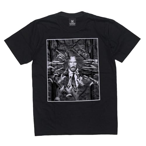 Tesany 映画Tシャツ ジョン・ウィック キアヌ・リーブス 殺し屋 Tシャツ メンズ レディース 夏服 丸襟 通気性 快適 コットン 綿製 人気 個性的 無地 涼しい ファッションsizeM