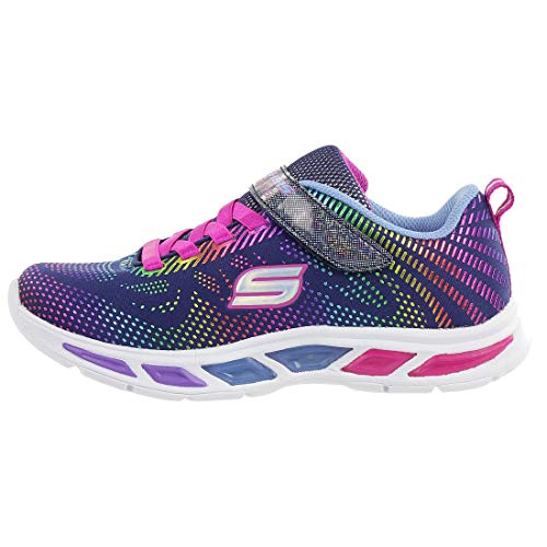 Skechers Kids Girls Litebeams-Gleam N'dream Sneaker, Navy/Multi, 1 Little Kid #TOP2