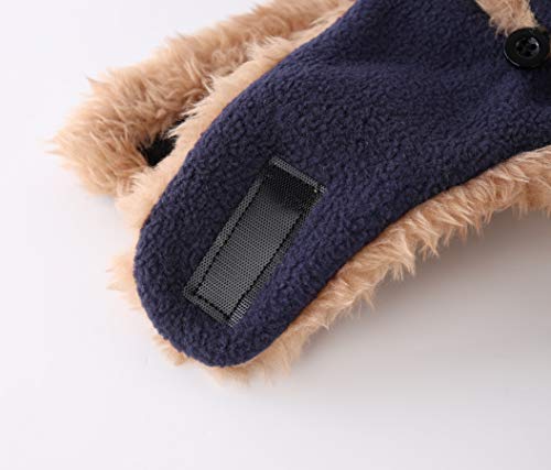 Connectyle Boys Trooper Trapper Hat Windproof Sherpa Lined Winter Ski Hat With Ear Flap Cap M Navy #TOP5