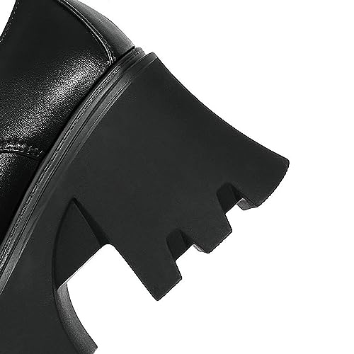 Women's Patent Leather Lug Sole Chunky Heel Oxfords,Fashion Lace Up Height Increase Platform Gothic Oxfords Pumps Business Work Dress Shoes3