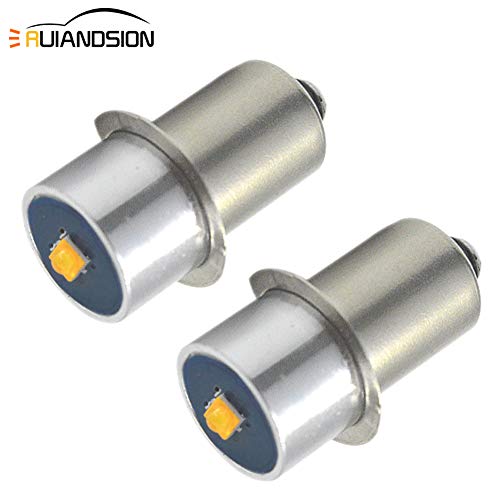 Ruiandsion 2pcs P13.5S LED Flashlight Bulb 3W 6-24V CREE 3000K Warm White LED