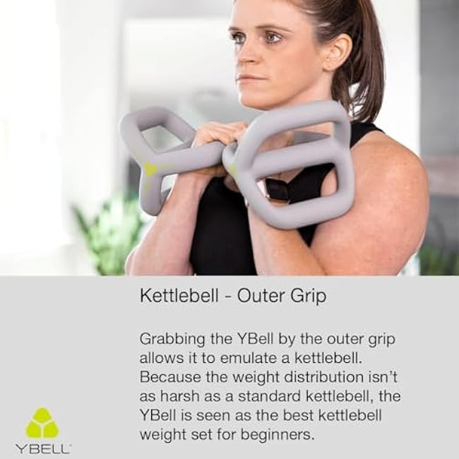 TRX YBell Arc Series 3-in-1 Kettlebell, Dumbbell and Push Up Bar Workout Equipment | Non-slip, Non-rust, Neoprene Coated | Perfect for Strength Training & Conditioning Workouts | 5.5 LBS