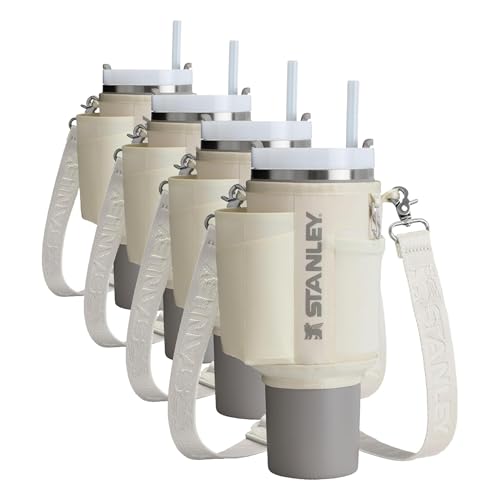 Image of STANLEY All Day Quencher Carry All for 40 oz Tumbler with Handle | Crossbody Bag with Phone Holder Pocket, Card Sleeve & Detachable Strap | Water Bottle Carrier Bag, BPA-Free, Cream (Pack of 4)