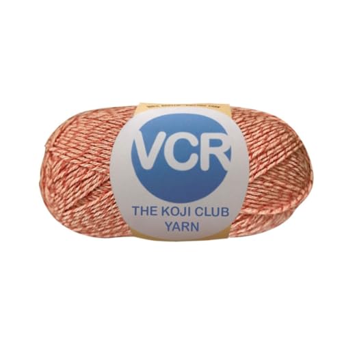 Image of VCR Soft Yellow and Peach Color Yarn, 100 Grams Hank, 275 Meters Length, 80% Acrylic, 20% Nylon Ball The Koji Club Yarn for Crochet and Knitting, Pack of 1, Suitable for DIY