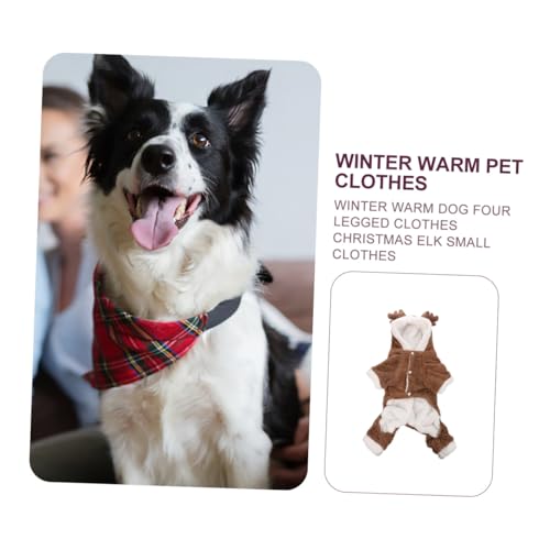 Ropa cálida para perro pequeño, disfraz reindeer miniatura 4