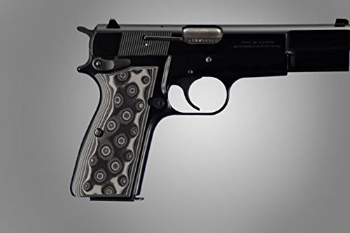 Hogue 09167-BLKGRY Browning Hi-Power G10 Damascus Black/Grey