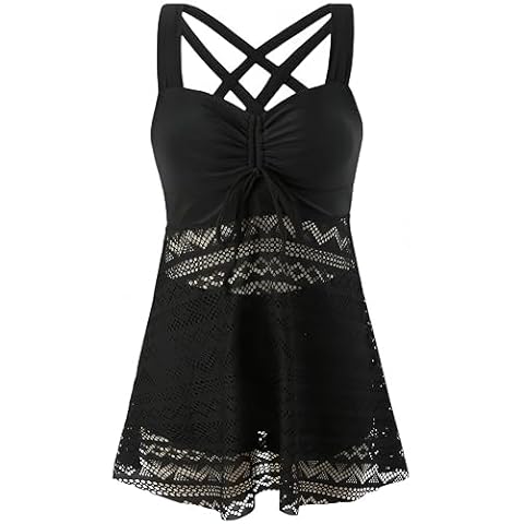 Ocean Plus Women's Elegant Tankini with Lace Back Cover