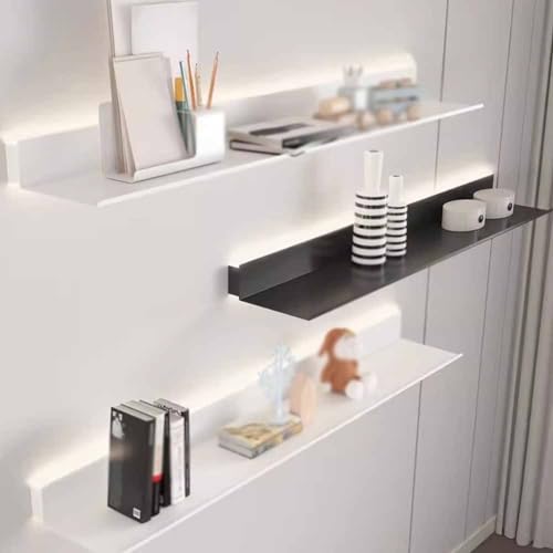 Étagère murale flottante en métal or : rangement suspendu robuste de 80cm - 3