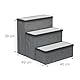 Relaxdays Hundetreppe, 3 Stufen, mit Stauraum, Hunde & Katzen, HxBxT: 39 x 40 x 49 cm, Faltbare Tiertreppe, grau/weiß