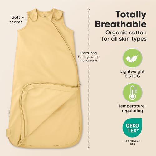 Image of 2-Pack Organic Baby Sleep Sacks, 100% Cotton 0.5TOG (Avocado, 6-18M) | Soft Breathable, Baby Wearable Blanket, Toddler Sleeping Sack 6-18 Months, Easy to Wear Transitional Swaddles for Newborns