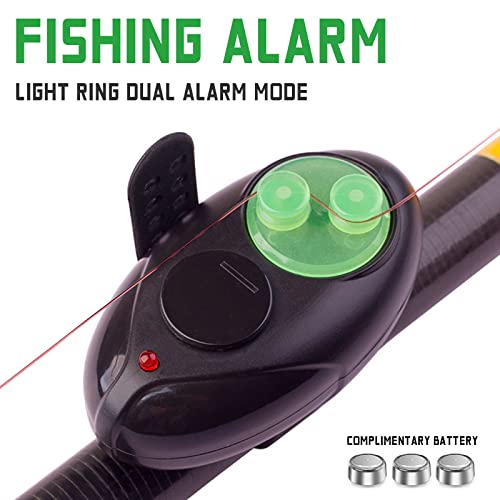 Jojocy 5Pcs Fishing Bite Alarm Indicator Led Light Fishing Bite Alarms Bell With15 Batteries Electronic Sensitive Sound Alert Fishing Bell For Rods Daytime Night Outdoor #TOP5