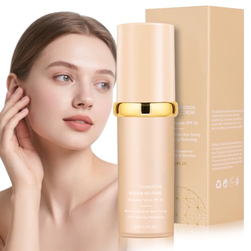 AUYAO Base de Maquillaje SPF 50, Base Maquillaje Impermeable, Primer, Corrector, Protector Solar y Humectante Cuatro en Uno, Larga Duradero para Pieles Grasas y Mixtas, Color 2