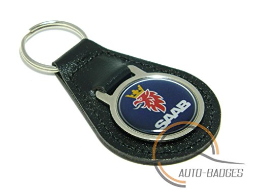 Auto-badges - Llavero de piel con logotipo de Saab