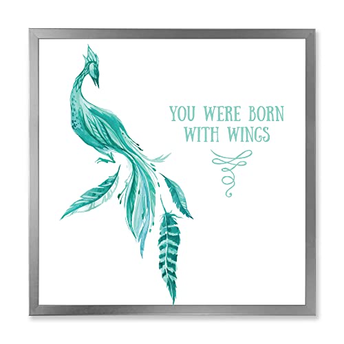 Mystic Mint Bird You Were Born With Wings cadre photo oiseau vert menthe salon