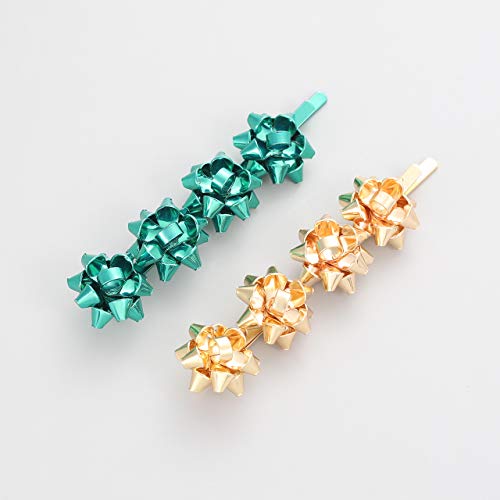 HZEYN Grampos de cabelo com laço de Natal, acessórios de cabelo para festas de fim de ano, prendedor