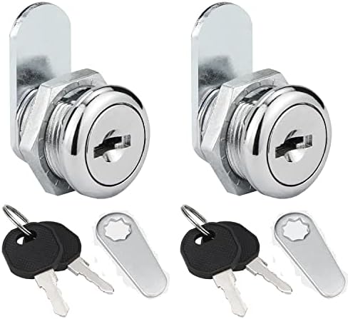 Truck Tool Box Locks, 2-Pack 5/8" Cylinder Key Alike Cam Lock Replacement Kit for Mounting in Trucks, Trailer, Rv Boxes, Mailboxes or Cabinets and Drawers, Fits on 0.39" (10mm) Max Door Thickness