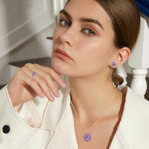 Jewelry Set for Women Rhinestone Open Ring Necklace Earrings Set Cubic Zirconia Bridal Wedding Crystal Jewelry Sets2