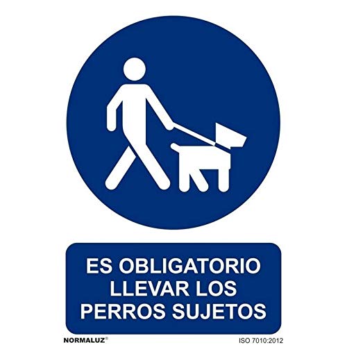 Señal Es Obligatorio Llevar Los Perros Sujetos Con Tintas Uv | Aluminio 0'5 Mm - 300 X 400 Mm En Oferta Normaluz Rd21955 - Señal Es Obligatorio Llevar Los Perros Sujetos Aluminio 0,5Mm 30X40 Cm Con Cte, Ripci
