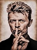 KUSTOM ART Poster mural d�coratif s�rie chanteurs c�l�bres David Bowie Silence Impression artistique sur papier couch� 40 x 30 cm sans cadre