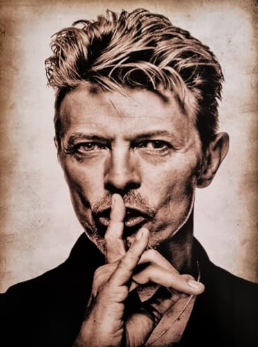 KUSTOM ART Poster mural décoratif série chanteurs célèbres David Bowie Silence Impression artistique sur papier couché 40 x 30 cm sans cadre