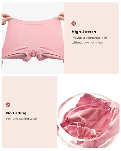 Image of BAMBOO COOL Womens BoyShorts Underwear Seamless Boxer Briefs Mid Rise Full Coverage Breathable Stretch Ladies Panties 5 Pack