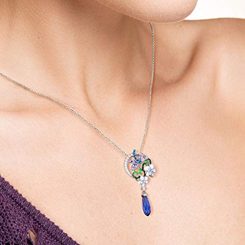 Pendentifs pour femmes émail fait main fleur libellule - 2