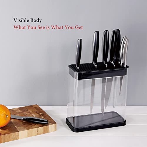 Kitchendao Xl Universal Knife Block Holder Without Knives, Detachable For Easy Cleaning, Extra Slots For Scissors And Sharpening Rod, For Safe, Space Saver Knife Storage, Unique Slot To Protect Blades #TOP1