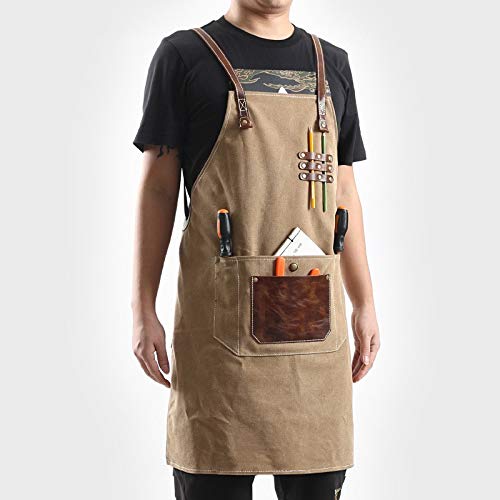 tablier Tablier de jardin avec outil PocketAdjustable Cross Strap Multi-User Shop Tablier Tabon Cuisine Tabon