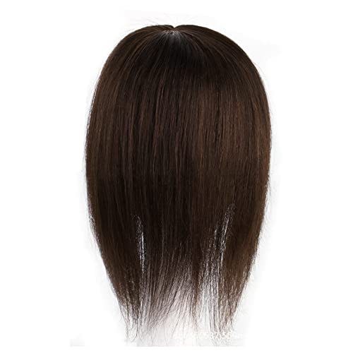 RemeeHi Crown Hair Toppers Clip on Top Hair Piece Human Hair Topper Hair Coverings for Women Middle 30cm Dark Brown - Image 3