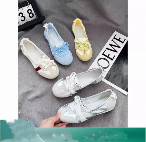 Sneakerina Ballet Sneakers for Women Tennis Shoes Flat Sandals Cute Y2K Lolita Kawaii Elegant Dressy Fashion Trendy Good Looking Gifts for Daughter Back to School Sports Spring Summer Fall Outdoors4