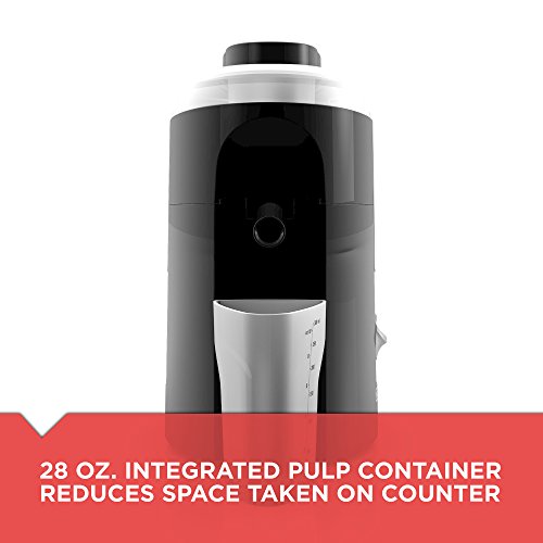 BLACK+DECKER 400-Watt Fruit and Vegetable Juice Extractor, Black, JE2200B, 12.2" x 6.6"