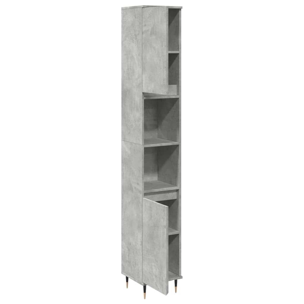 vidaXL Armoire de Salle de Bain Gris béton 30x30x190 cm