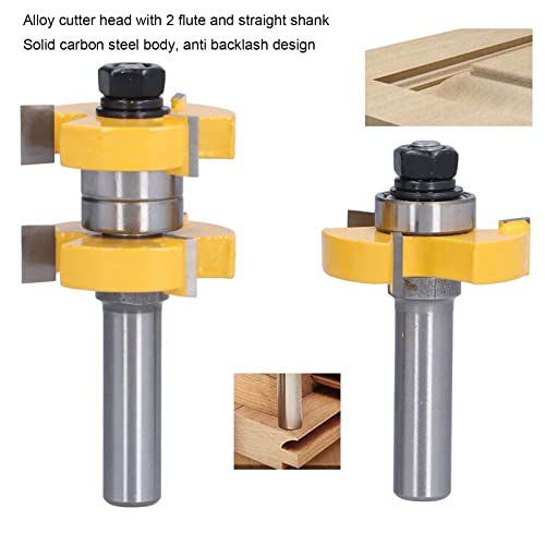 2 Stück Groove und Tongue Zunge und Nut Set Router Bit Set Oberfräse Fräser Set für CNC Graviermaschine Trimmmaschine Holzbearbeitung