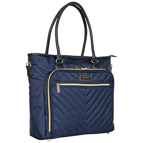Image of KENNETH COLE Reaction Chelsea Quilted Chevron 15 inch Laptop & Tablet Business Tote With Removeable Shoulder Strap | Quilted
