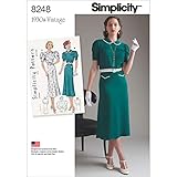 Simplicity Pattern 8248 D5 Misses' Vintage 1930s Dresses, Size D5 (4-6-8-10-12)