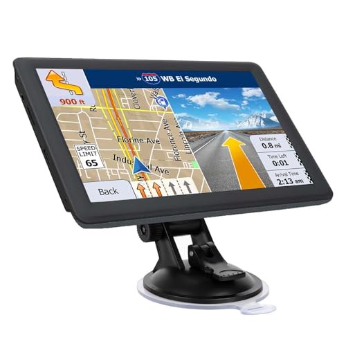 GPS Navigator for Car Truck RV, 7-Inch Car GPS with 2026 Maps Free Lifetime Updates, Voice Guidance, Speed Camera Alerts, Custom Truck Routing, Turn-by-Turn Voice Guidance (Black)