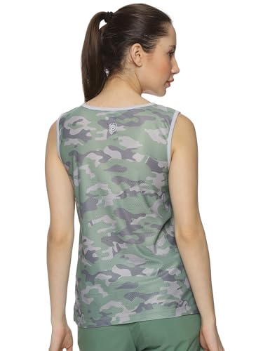Image of DOMIN8 Women's Breathable Camouflage Tank Top | Stylish Tshirts for Women | Soft & Comfortable Tshirts for Women | Regular Tshirt for Gym, Running