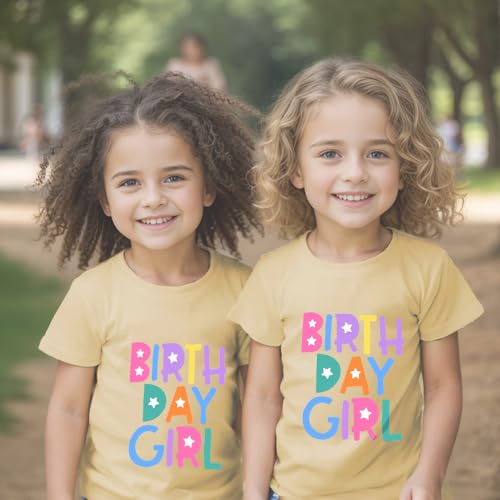 Image of Birthday Girl Shirt 2nd 3rd 4th 5th 6th 7th Girls Birthday Tshirts Cotton Short Sleeve Tee Tops Outfit